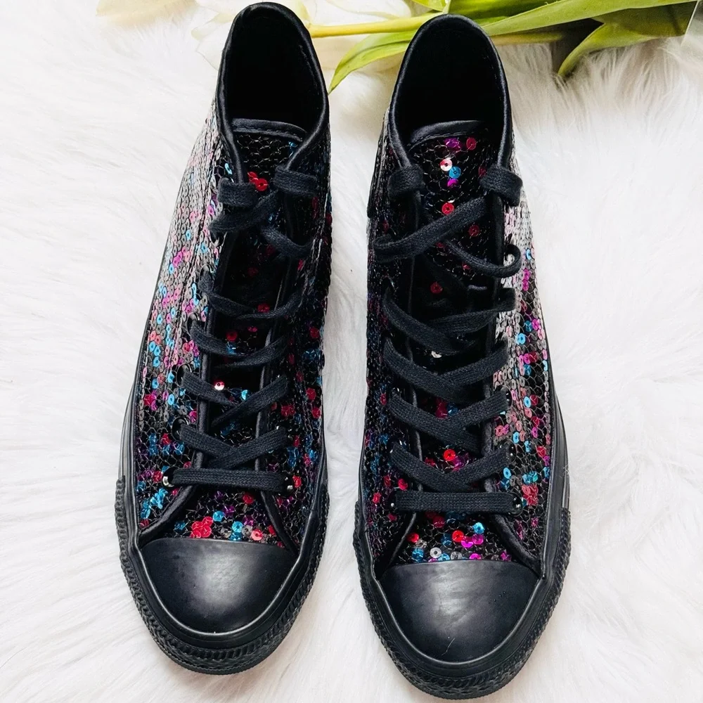 Converse High Top Sequin Sneakers - Picture 3 of 7